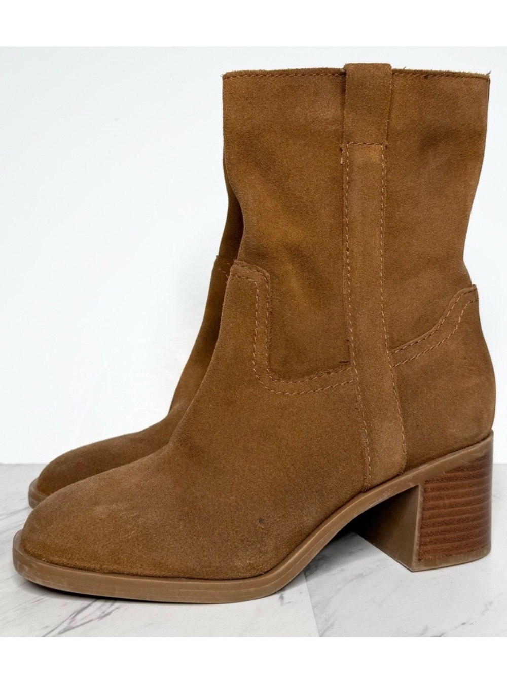 Steve Madden Romney Brown Suede Heeled Boot 7 1/2 M